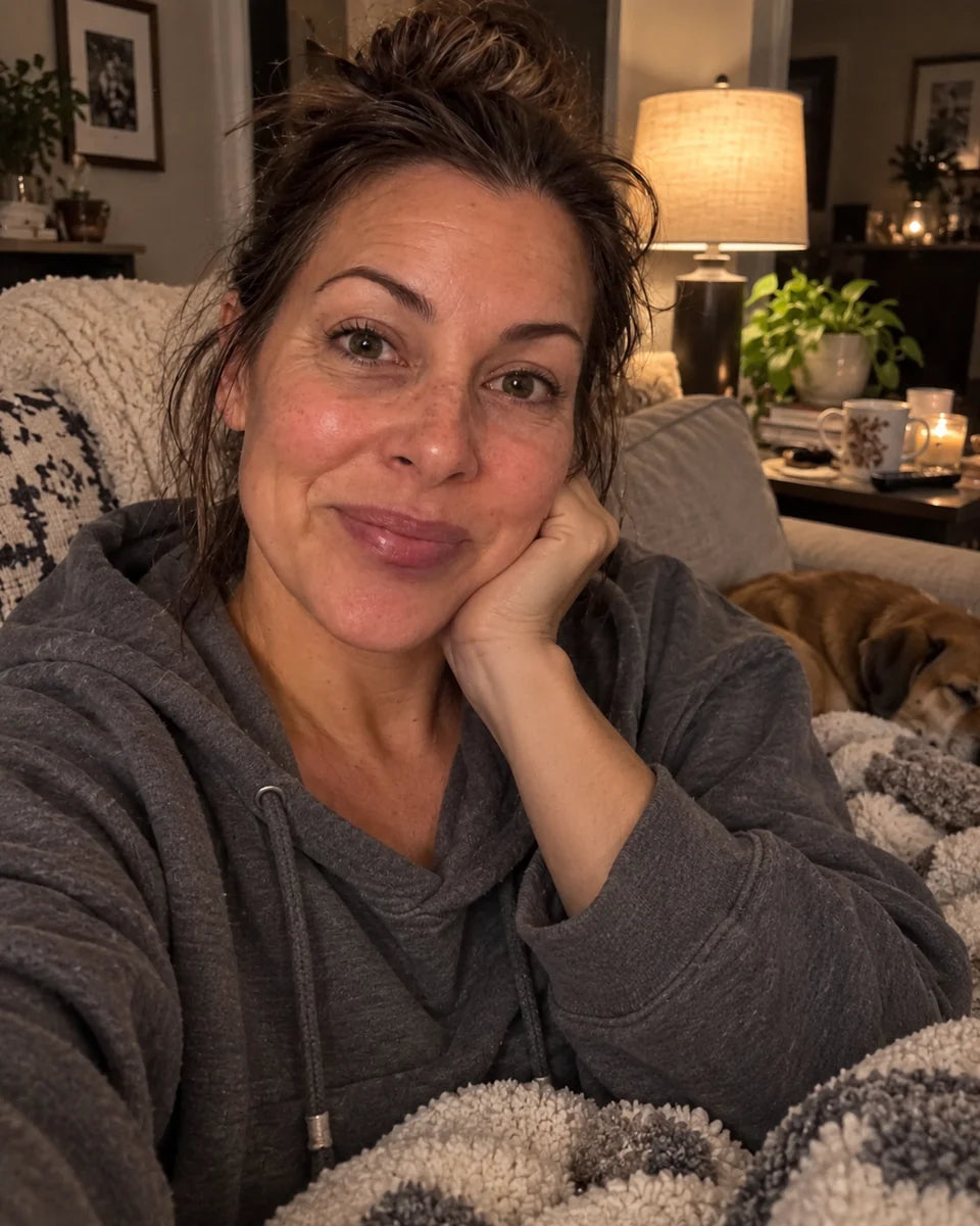 A relaxed evening on the sofa with a dog