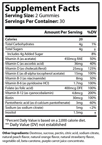 Hair Vitamin Gummies - Supplement Facts panel