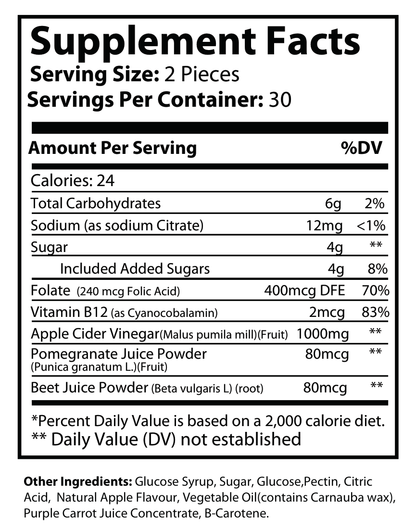 Apple Cider Vinegar Gummies - Supplement Facts panel