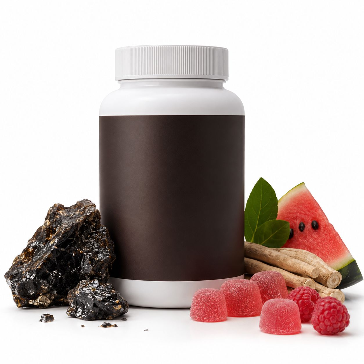 Premium Shilajit Gummies w/Ashwagandha - concept visual