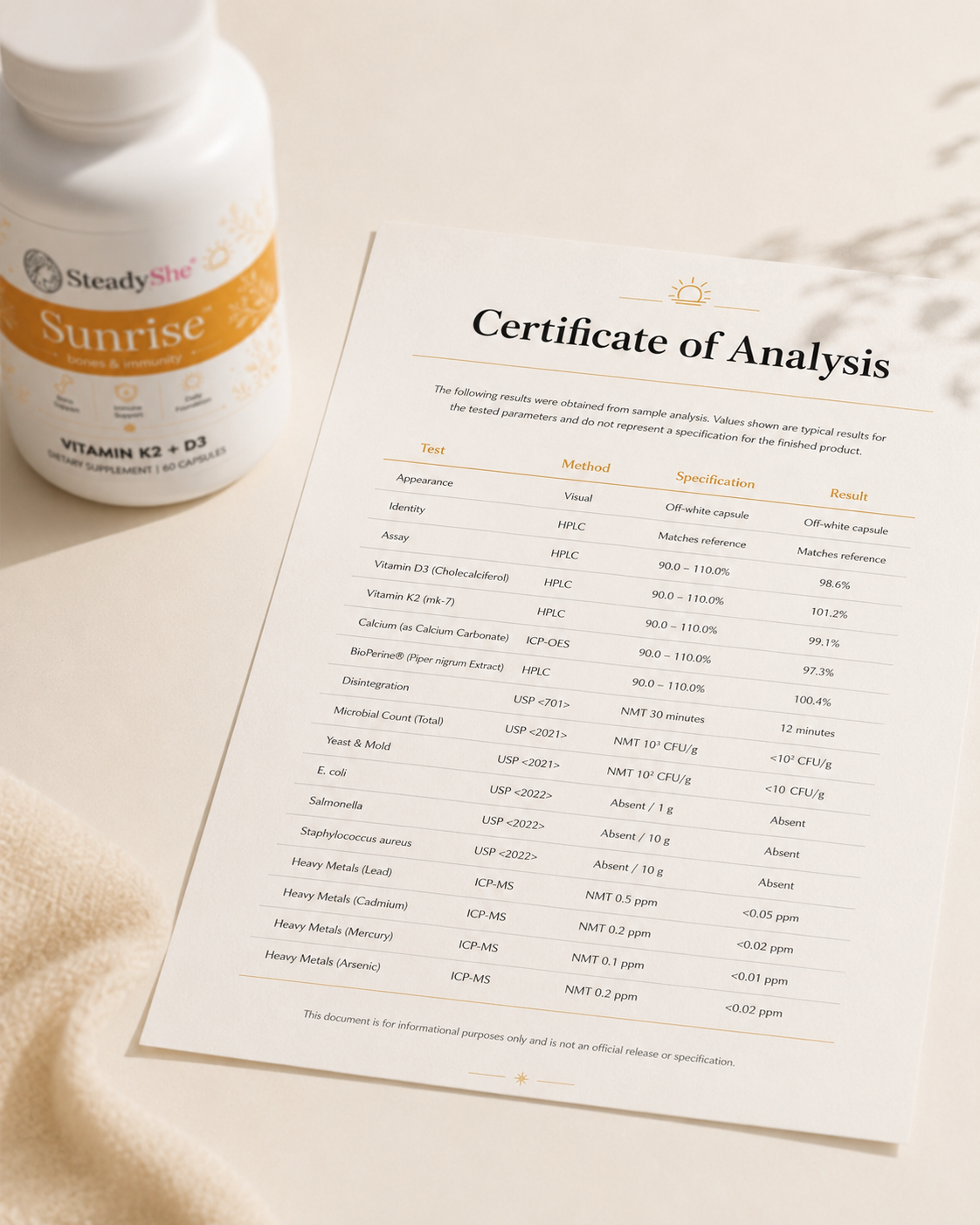 SteadyShe coa sample