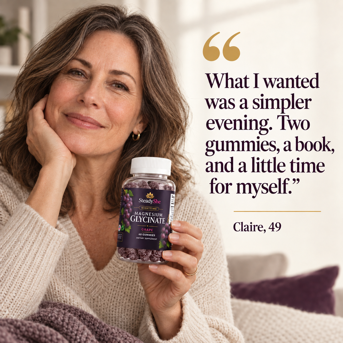 Claire shares her simpler evening routine with SteadyShe