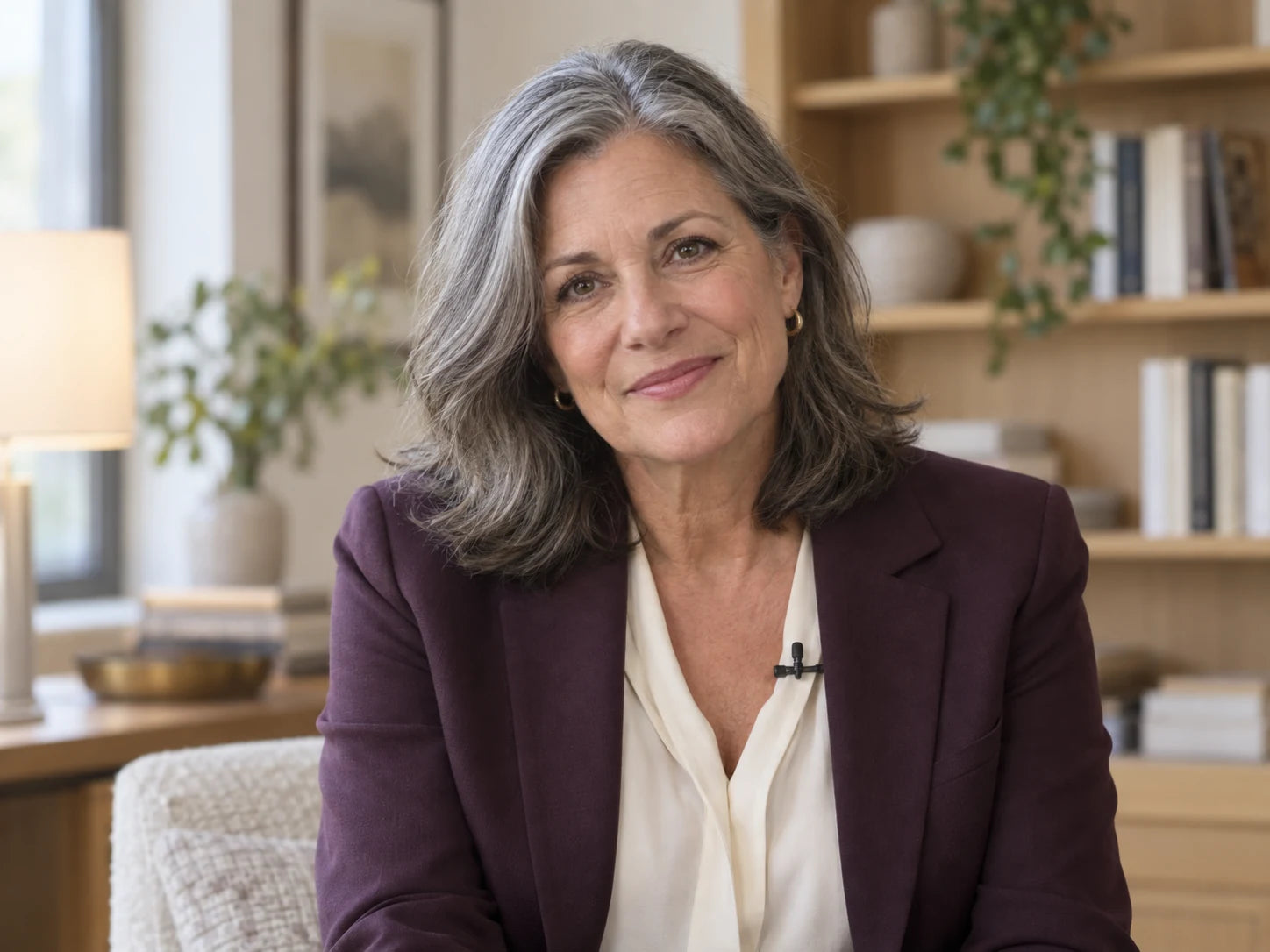 Dr. Mara Ellis seated for an interview
